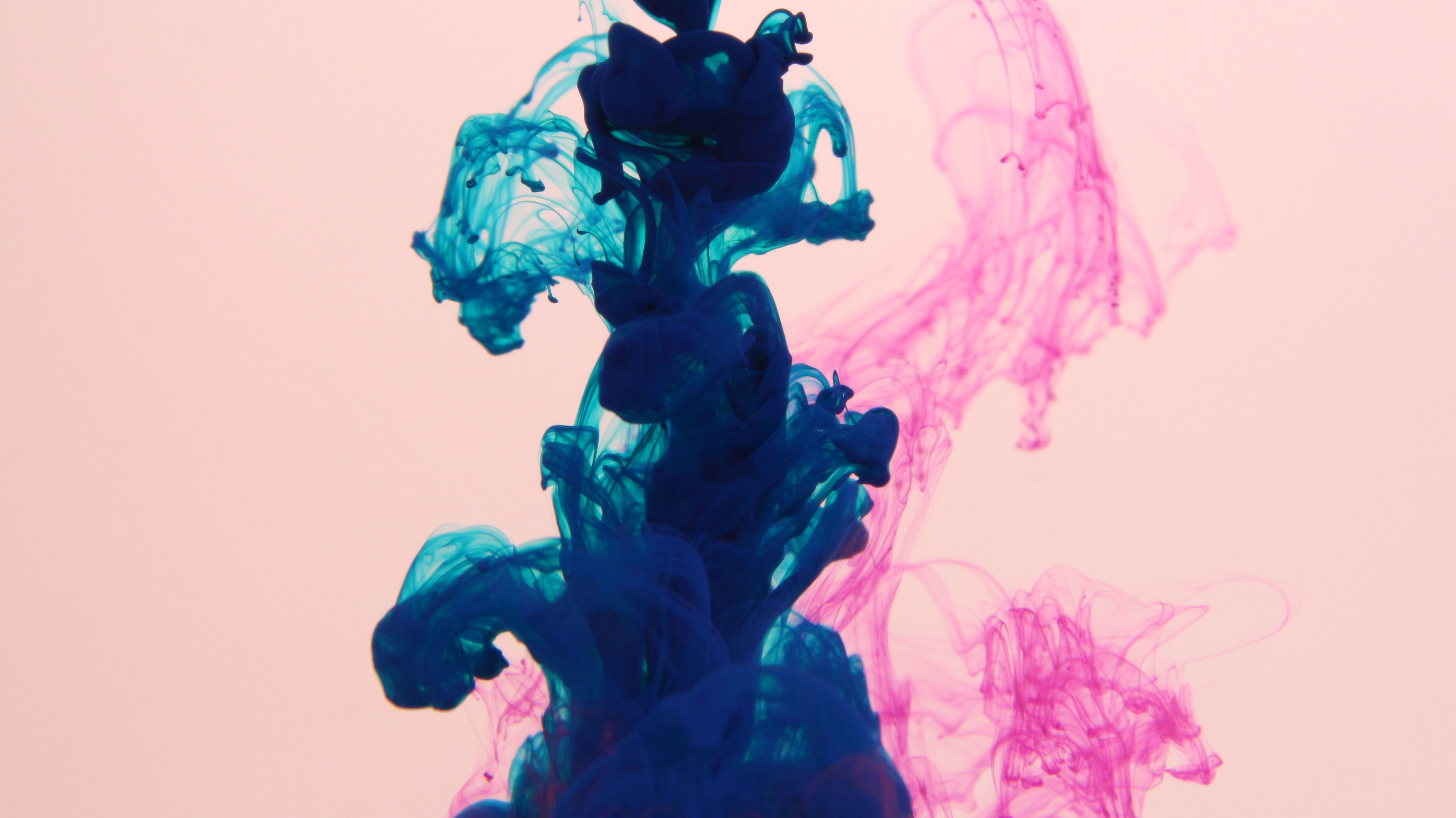 Blue and pink ink fluids